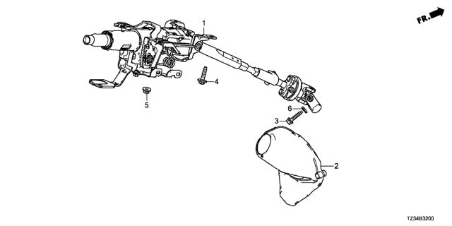 2019 Acura TLX Cover, Steering Joint Diagram for 53320-TZ3-A00
