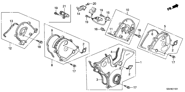 2001 Acura MDX 5 Door STD (NAVI) KA 5AT Timing Belt Cover Diagram