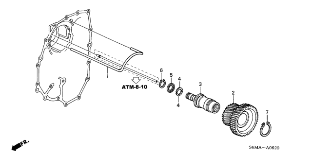 2006 Acura RSX 3 Door BASE KA 5AT AT Idle Shaft Diagram
