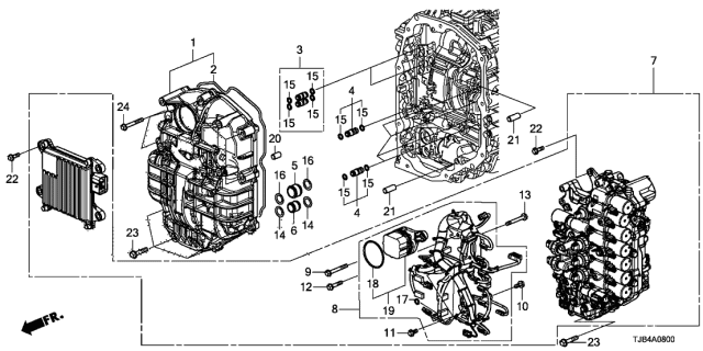 2021 Acura RDX Cover Assembly , Front Diagram for 21150-5MX-A02