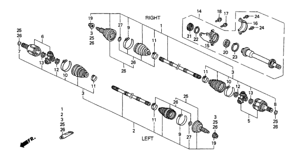 1999 Acura CL Driveshaft Diagram 2