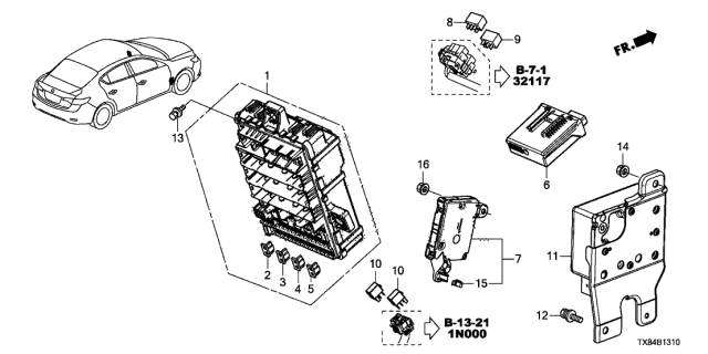 2014 Acura ILX Hybrid Electric Power Steering Control Module Diagram for 39980-TX8-A01