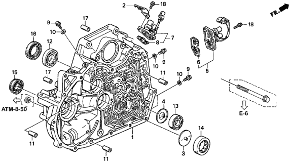 1997 Acura CL AT Torque Converter Housing Diagram