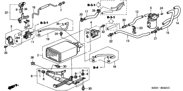 2001 Acura RL Canister - Vent Valve Diagram