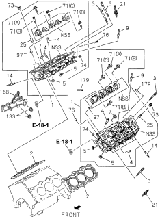 1996 Acura SLX 4 Door 4XS (BASE) KA 4AT Cylinder Head - Spark Plug Diagram