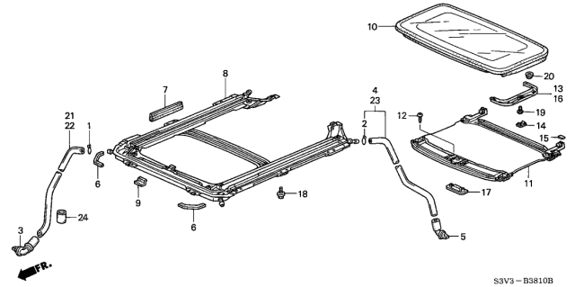 2003 Acura MDX Rubber, Front Sunshade Stopper Diagram for 70126-S84-A01