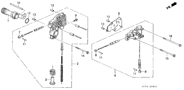 1994 Acura Integra 3 Door LS KA 4AT AT Regulator Diagram
