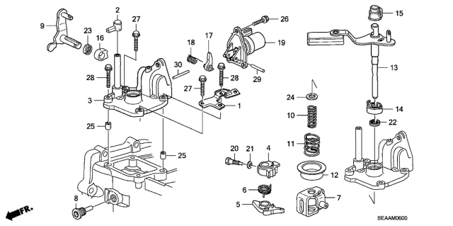 2008 Acura TSX MT Shift Arm Diagram