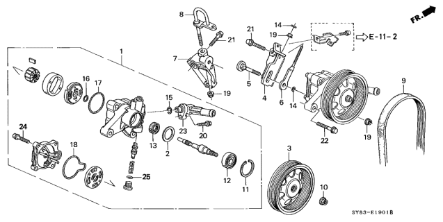 1999 Acura CL In. Joint Diagram for 56123-P8A-003