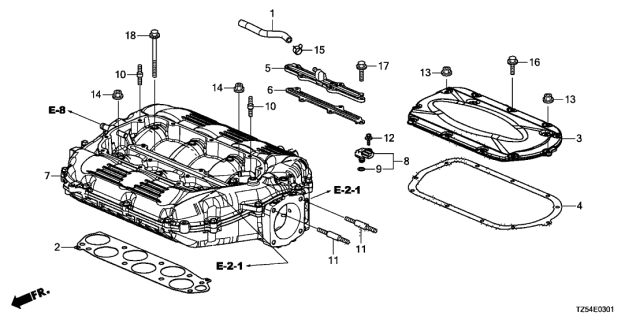 2019 Acura MDX 5 Door TECH (HYBRID (AWD)) KA DCT Intake Manifold (3.0L) Diagram