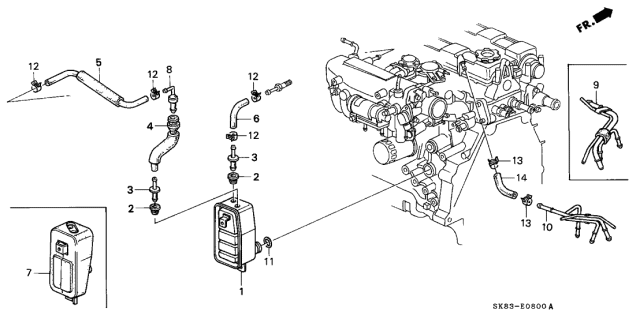 1990 Acura Integra Pipe Assembly, Breather Diagram for 17135-PR4-A00