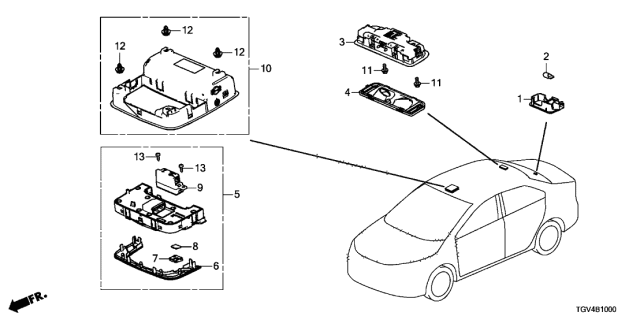 2021 Acura TLX Interior Light Diagram