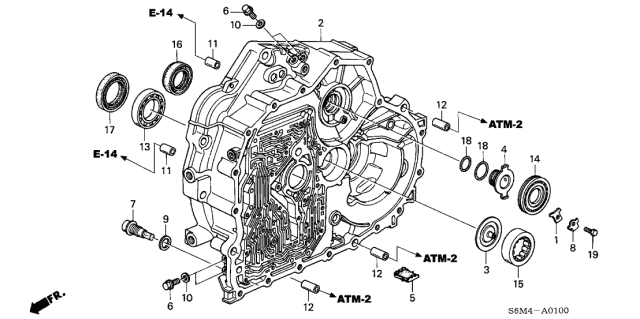 2002 Acura RSX Case, Torque Converter Diagram for 21111-PRM-305
