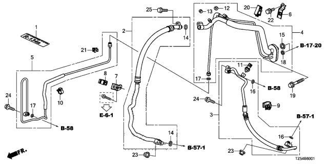 2018 Acura MDX A/C Air Conditioner (Hoses/Pipes) (3.5L) Diagram