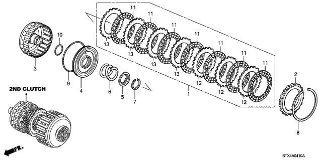 2008 Acura MDX Disk, Clutch Diagram for 22545-RJB-L01