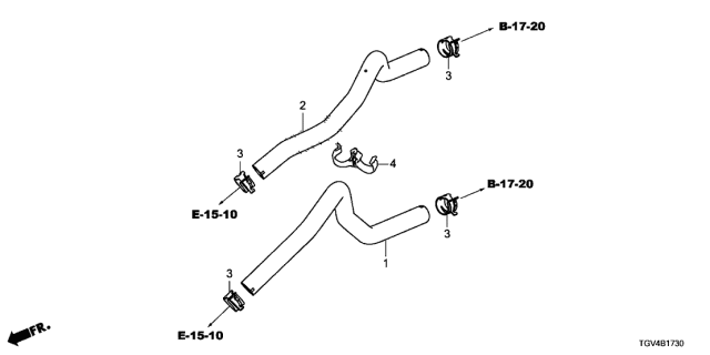 2021 Acura TLX Hose, Water Outlet Diagram for 79725-TGV-A00