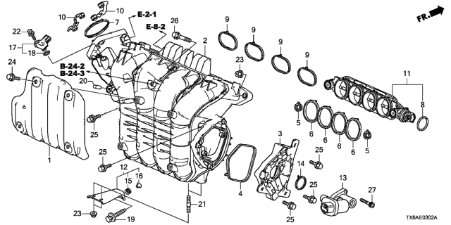 2021 Acura ILX 4 Door 24TECH (A-SPEC) KA DCT Intake Manifold Diagram