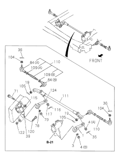 1998 Acura SLX 4 Door 4LS (PREMIUM) KL 4AT Steering Linkage Diagram