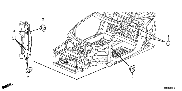2018 Acura NSX 2 Door FIF KA DCT Grommet (Front) Diagram