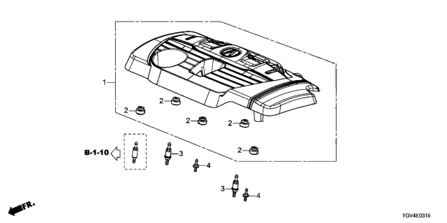 2021 Acura TLX 4 Door ADV KA XAT Engine Cover Diagram