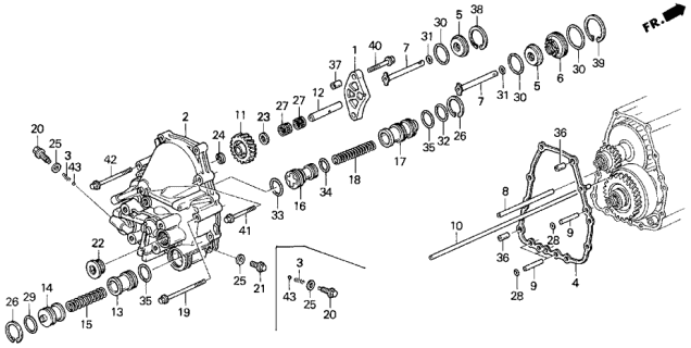 1992 Acura Legend AT Rear Cover Diagram