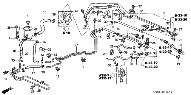 2003 Acura TL Power Steering Oil Tank Diagram for 53701-S0K-A01