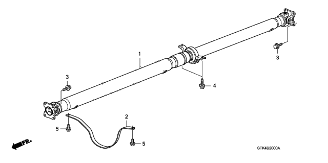 2012 Acura RDX Propeller Shaft Protector(No.1) Diagram for 40540-STK-A00