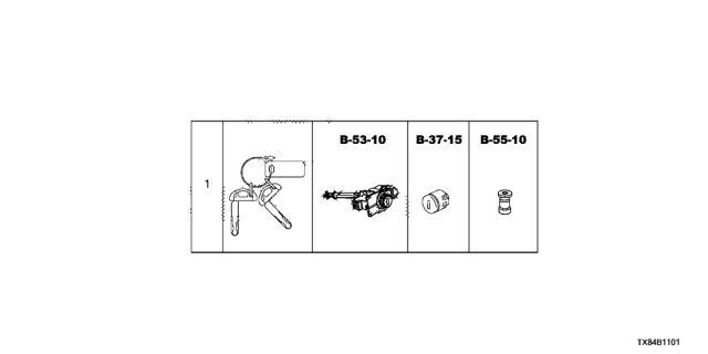 2013 Acura ILX Hybrid 4 Door TECH KL CVT Key Cylinder Set Diagram