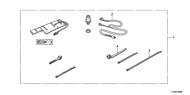 2014 Acura RLX 4 Door TECH (HYBRID) KA DCT Engine Block Heater Kit Diagram