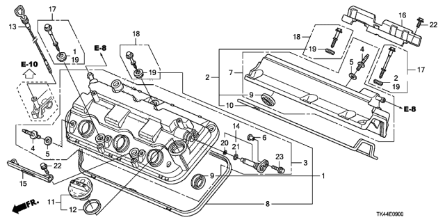 2009 Acura TL Cylinder Head Cover Diagram