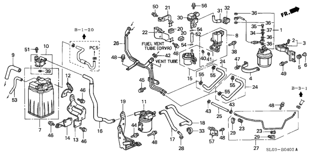 2000 Acura NSX 2 Door NSX-T KA 4AT Canister - Fuel Strainer Diagram