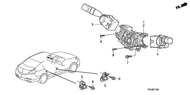 2012 Acura TL 4 Door TECH (SHAWD) KA 6AT Combination Switch Diagram