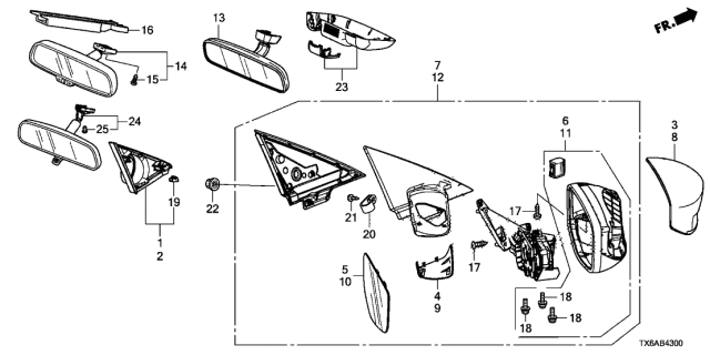 2019 Acura ILX Housing Cap (Modern Steel Metallic) Diagram for 76201-TA0-A11ZF