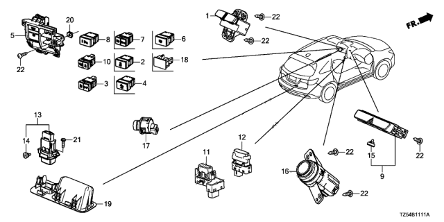 2019 Acura MDX Switch Assembly, Cmbs Off Diagram for 35310-TZ6-Y01