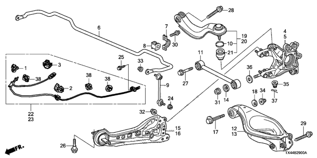 2014 Acura RDX Rear Lower Arm Diagram