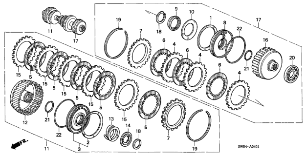 2005 Acura NSX 2 Door NSX-T KA 4AT AT Clutch Diagram 2