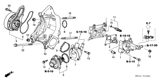 2007 Acura TSX Water Pump Diagram