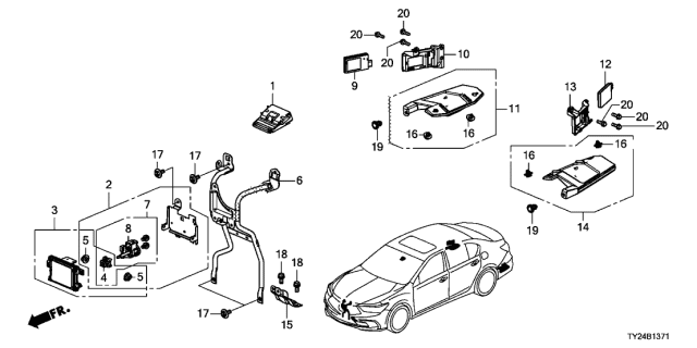 2018 Acura RLX Camera Assembly , Monocular (Rewritable) Diagram for 36160-TY2-A15