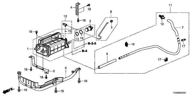 2014 Acura RDX 5 Door TECH (2WD) KA 6AT Canister Diagram