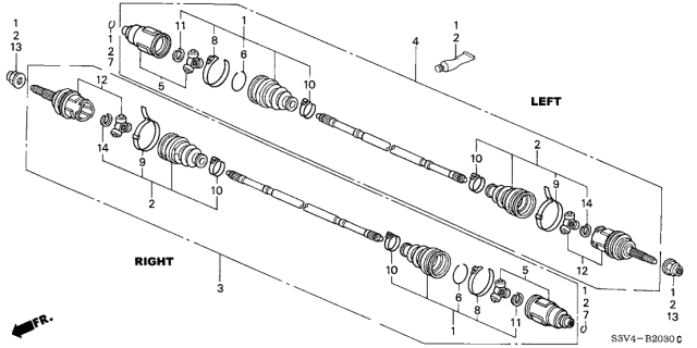 2006 Acura MDX Rear Driveshaft Diagram