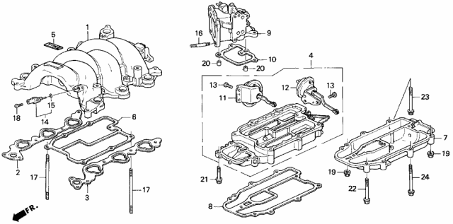 1995 Acura Legend Gasket, Passenger Side In. Manifold Diagram for 17105-PY3-003
