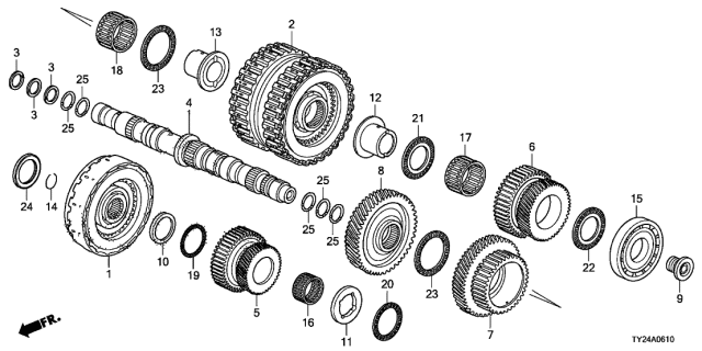 2017 Acura RLX AT Secondary Shaft - Clutch (Low/2ND-5TH) Diagram