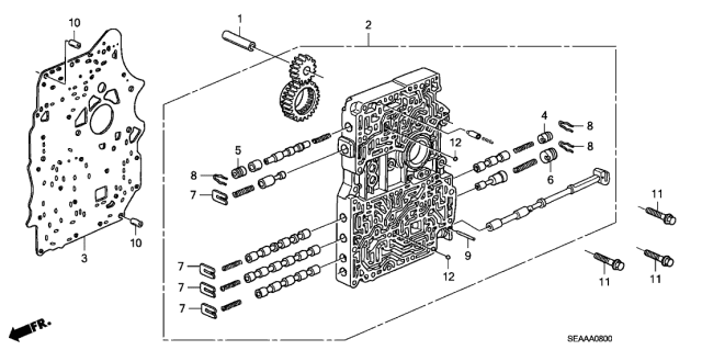 2008 Acura TSX AT Main Valve Body Diagram