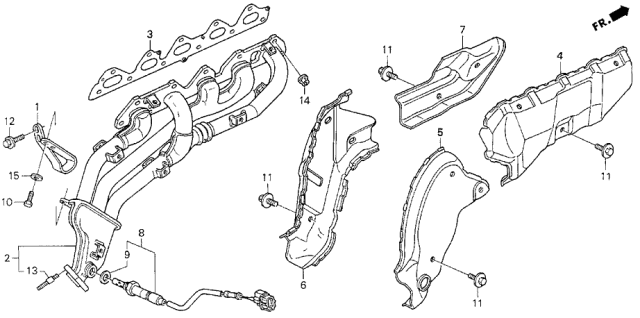 1992 Acura Vigor Exhaust Manifold Cover C Diagram for 18122-PV1-A00