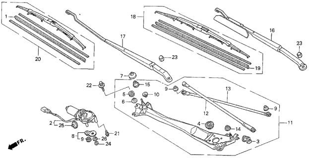 1994 Acura Vigor Rod Unit A Diagram for 76540-SL5-A01