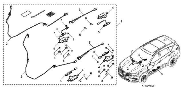 2021 Acura RDX 5 Door BASE KA XAT Welcome Light Diagram