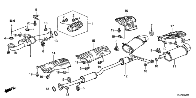 2014 Acura TL Exhaust Pipe Diagram