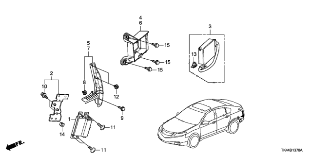 2012 Acura TL 4 Door ADV KA 6AT BSI Unit Diagram