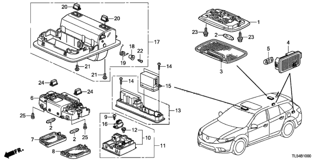 2014 Acura TSX Lens Complete Diagram for 34265-TL4-003