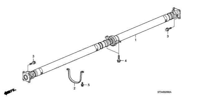 2008 Acura MDX Propeller Shaft (No.1) Protector Diagram for 40540-STX-A00